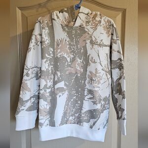Messy Bun Girls Just Chillin White And Gray Camoflauge Size 7 Hoodie